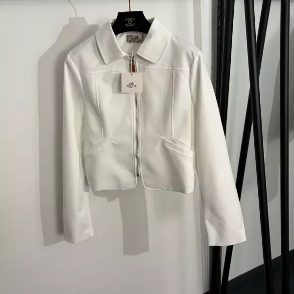 에르메스 심플 통근 카라 집업 슬림 재킷