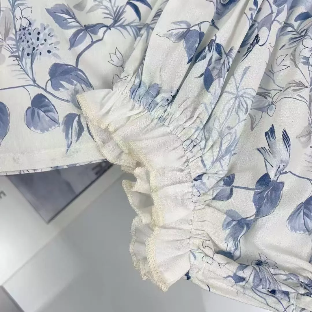 디올 블루 플라워 프릴 상하 세트 상세 이미지 8
