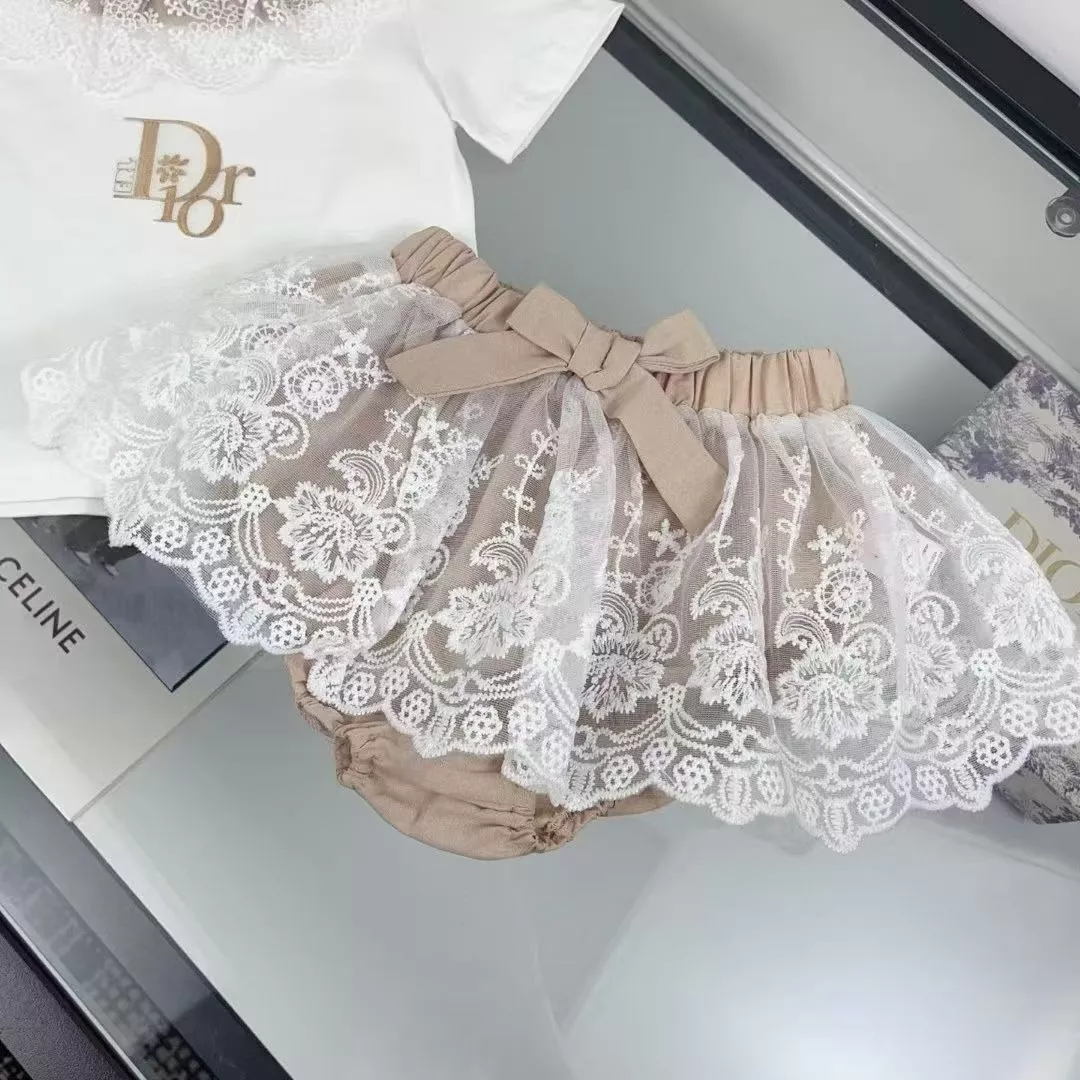 디올 레이스 카라 티셔츠 스커트 팬츠 세트 상세 이미지 8