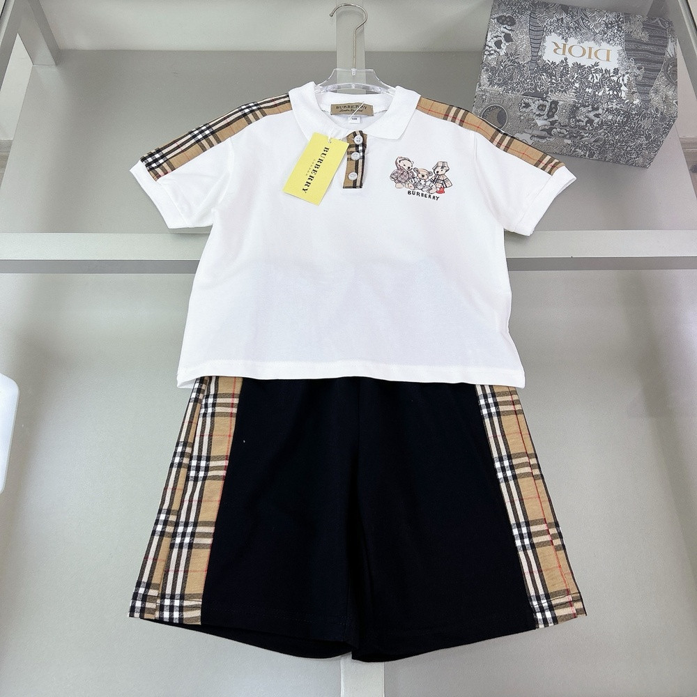버버리 아동 폴로 반팔 상하 세트