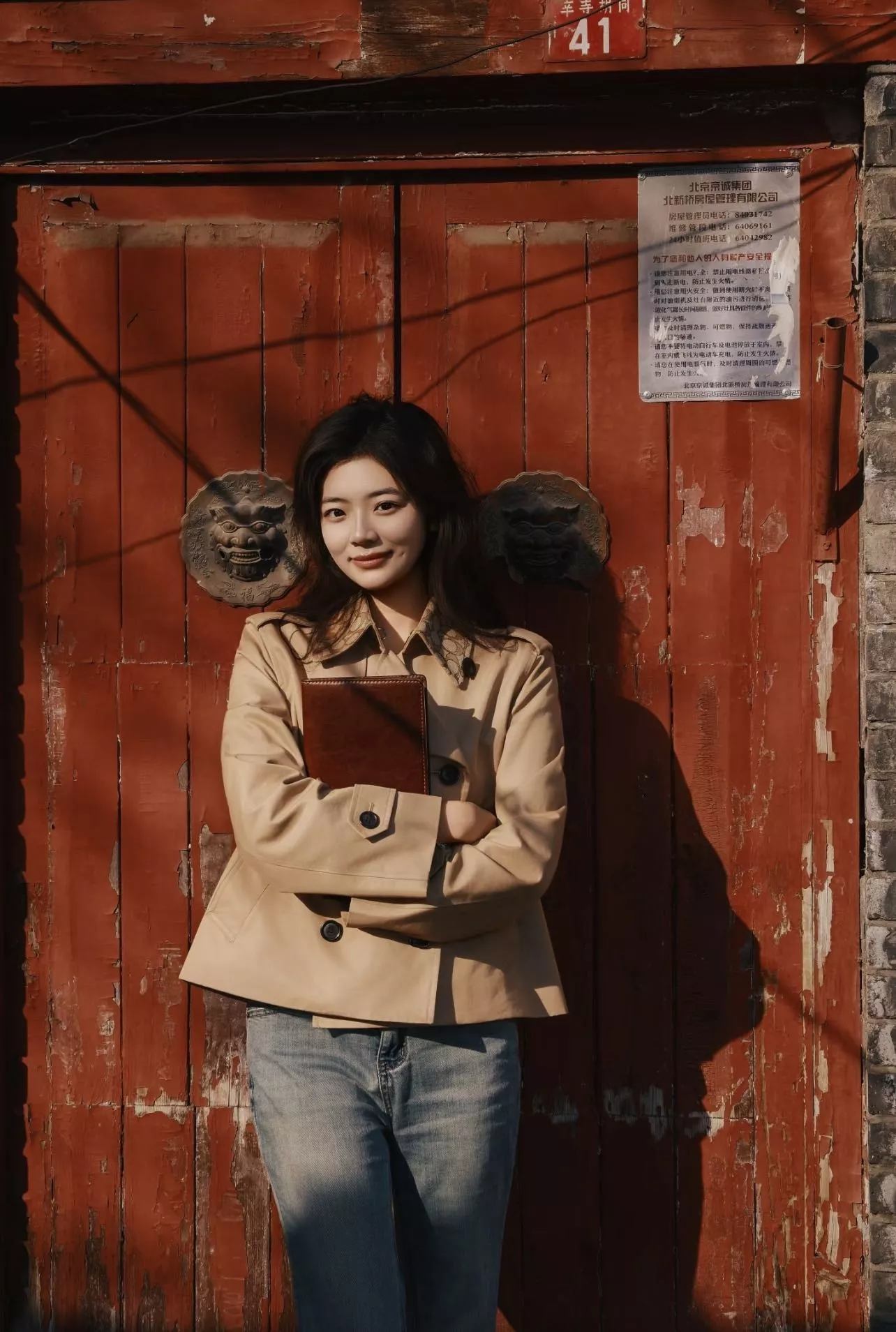 코치 시그니처 자카드 카키 숏 트렌치 재킷 상세 이미지 24