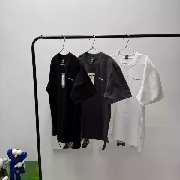 몽벨 아웃도어 로고 코튼 반팔 티