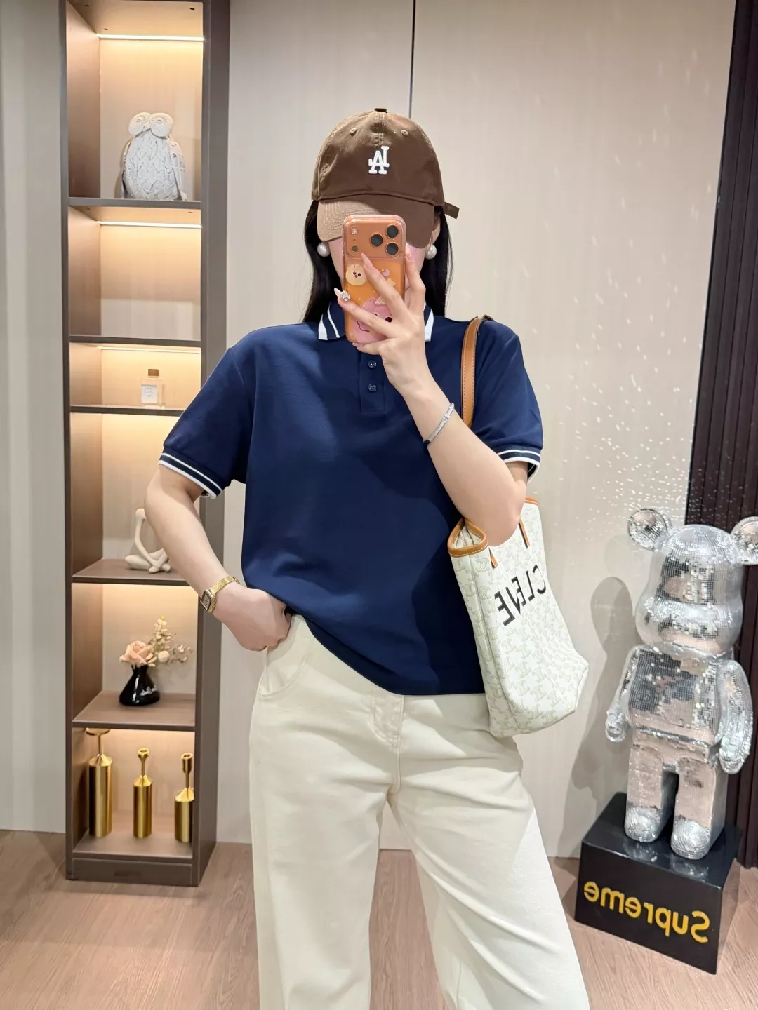 노브랜드 배색 카라 폴로 반소매 탑 상세 이미지 33