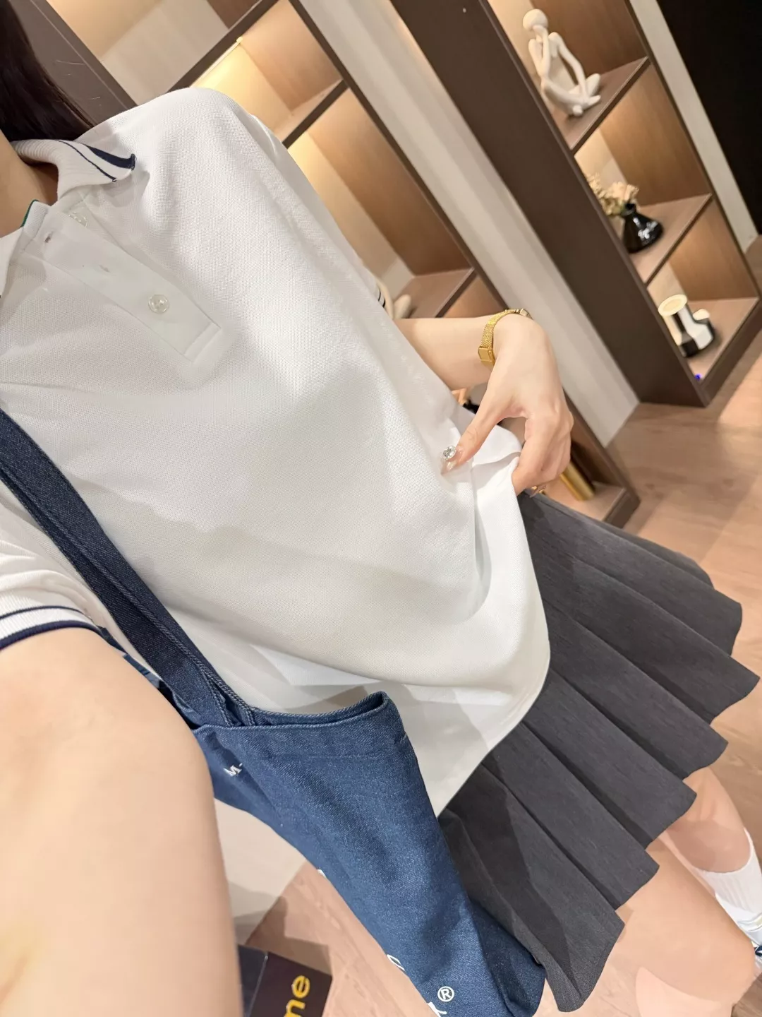 노브랜드 배색 카라 폴로 반소매 탑 상세 이미지 31