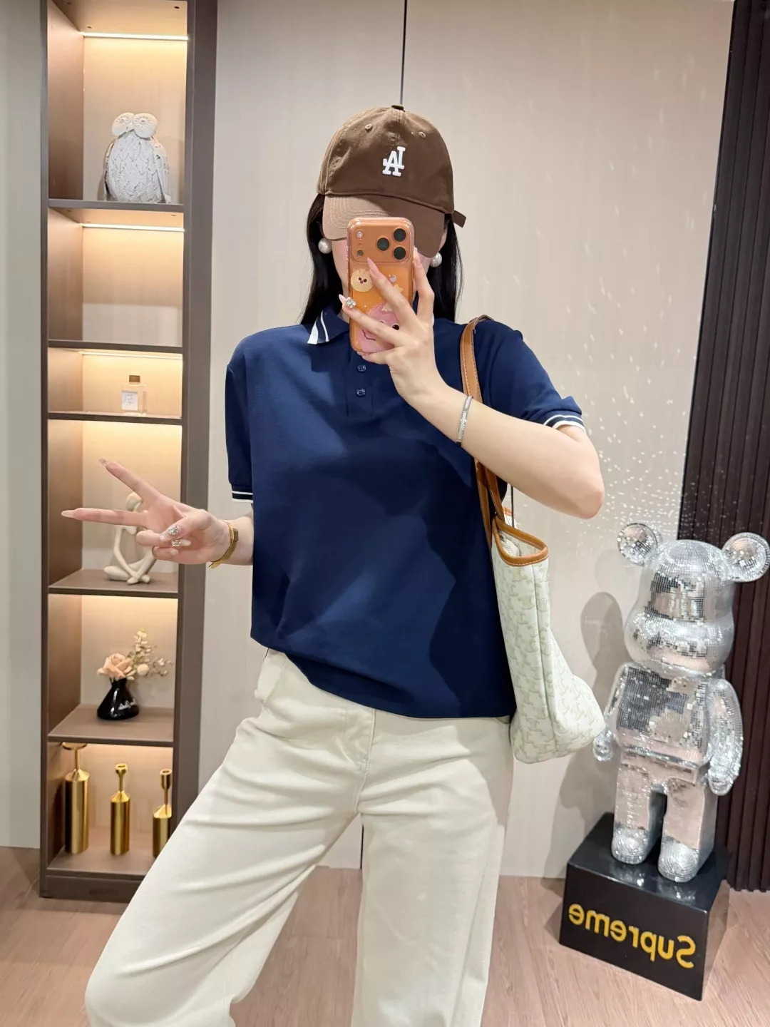 노브랜드 배색 카라 폴로 반소매 탑 상세 이미지 35