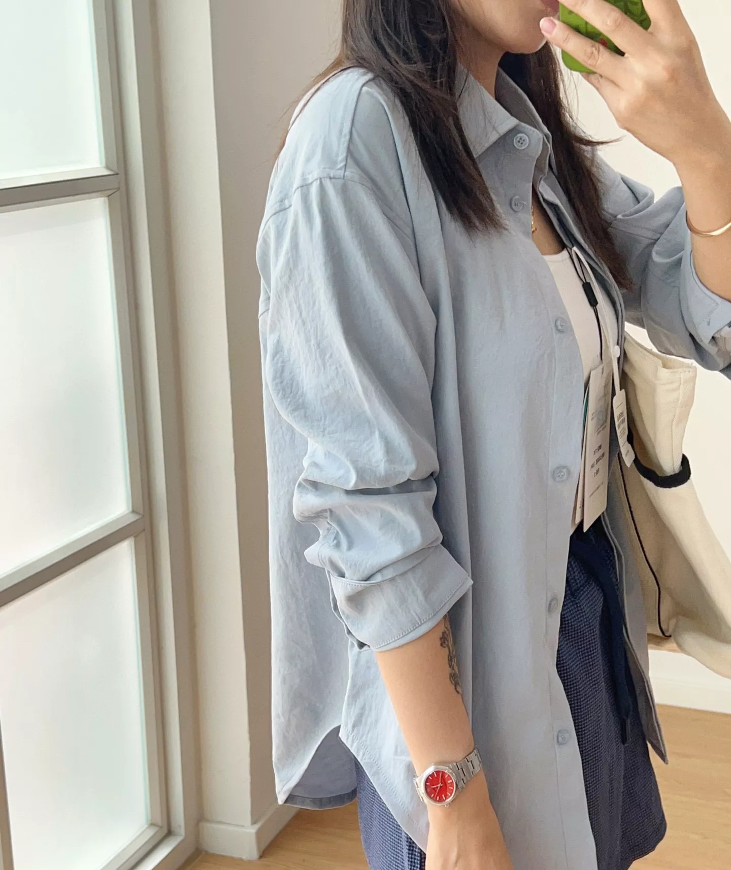 룰루레몬 버튼 프론트 여성 롱 셔츠 상세 이미지 32