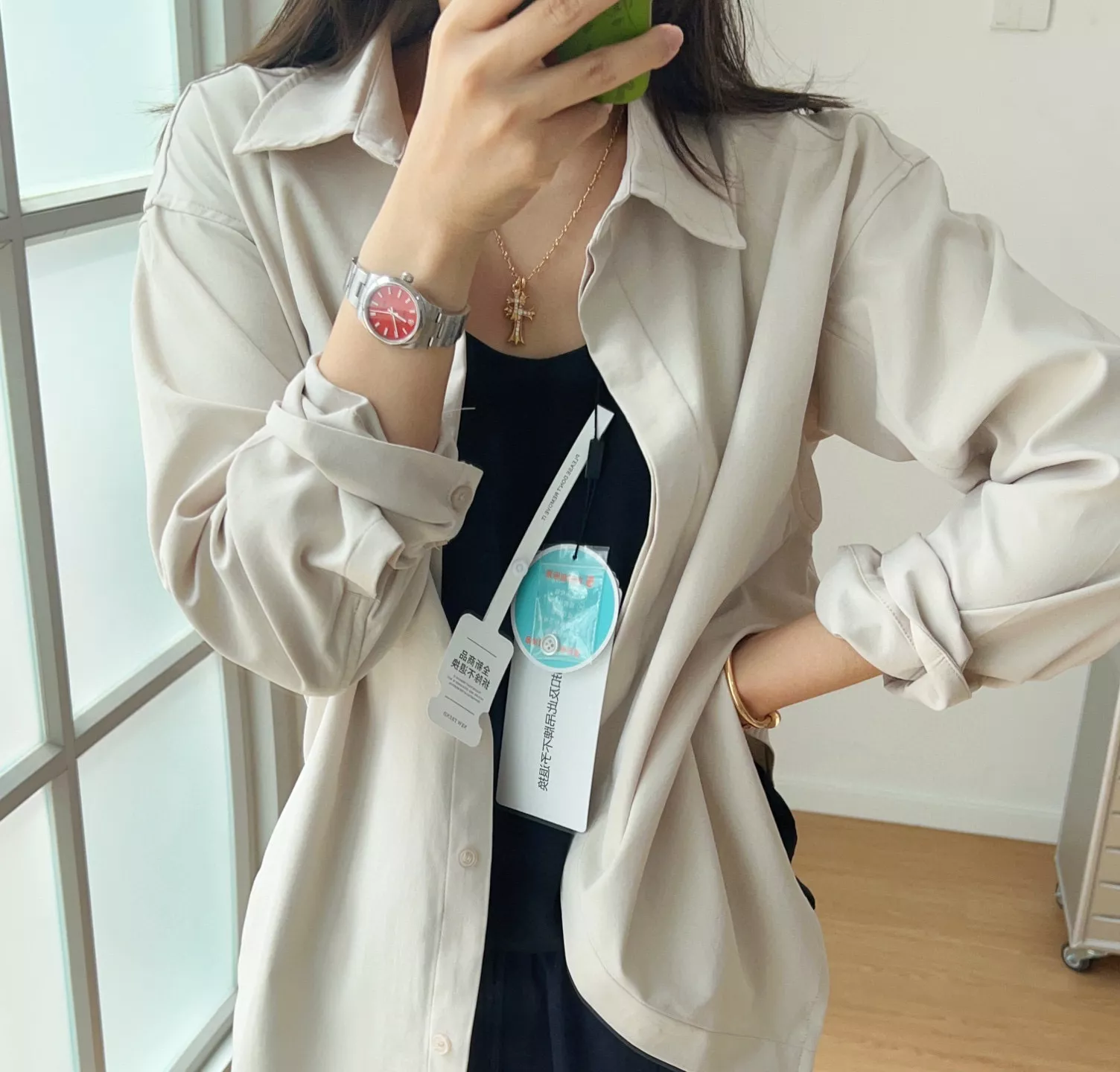 룰루레몬 버튼 프론트 여성 롱 셔츠 상세 이미지 31