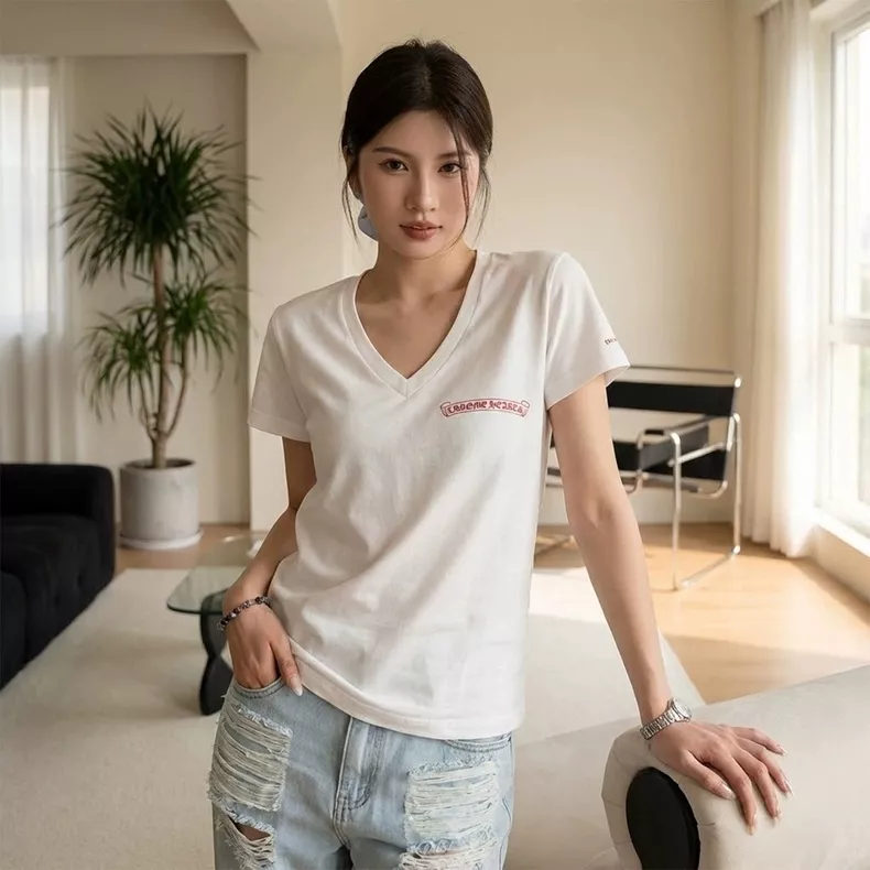 크롬하츠 브이넥 인쇄 반소매 티셔츠 상세 이미지 38