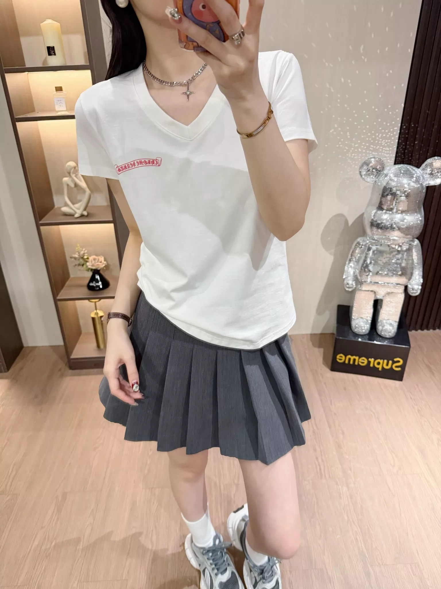 크롬하츠 브이넥 인쇄 반소매 티셔츠 상세 이미지 32