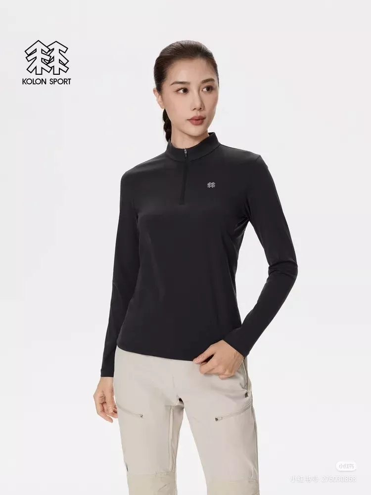 코오롱스포츠 여성 반집업 기모 운동 티셔츠 상세 이미지 27
