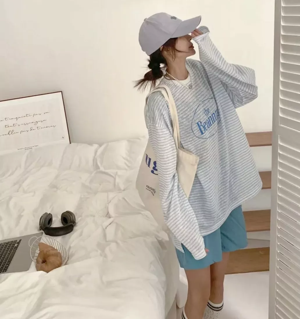 더반넷 스트라이프 레터링 썸머 니트 상세 이미지 19