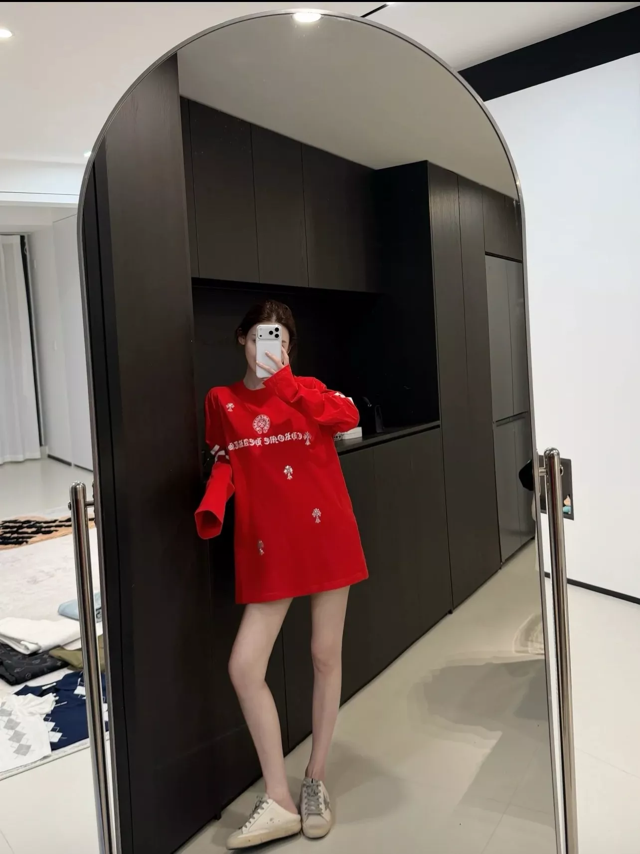 크롬하츠 크로스 그래픽 장식 선케어 긴소매 티셔츠 상세 이미지 19