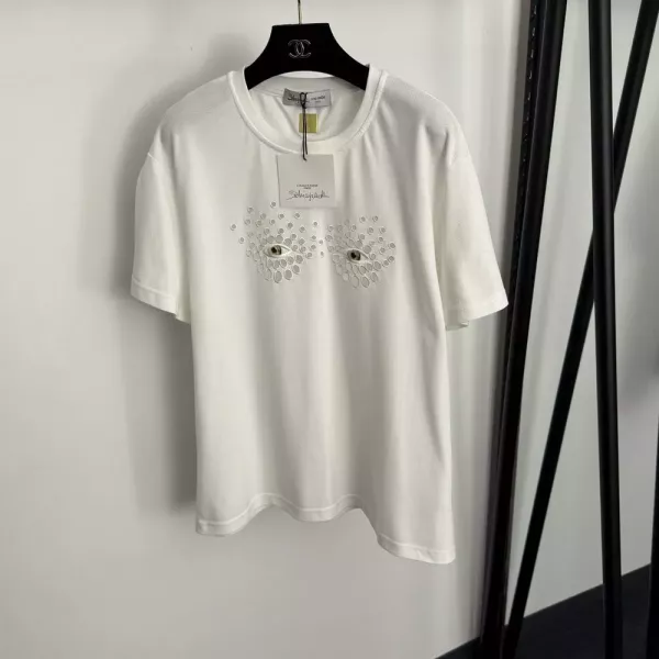 스키아파렐리 아이 자수 오버핏 반소매 티셔츠