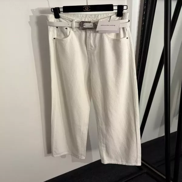 알렉산더왕 백로고 벨트포인트 하이웨스트 데님 팬츠