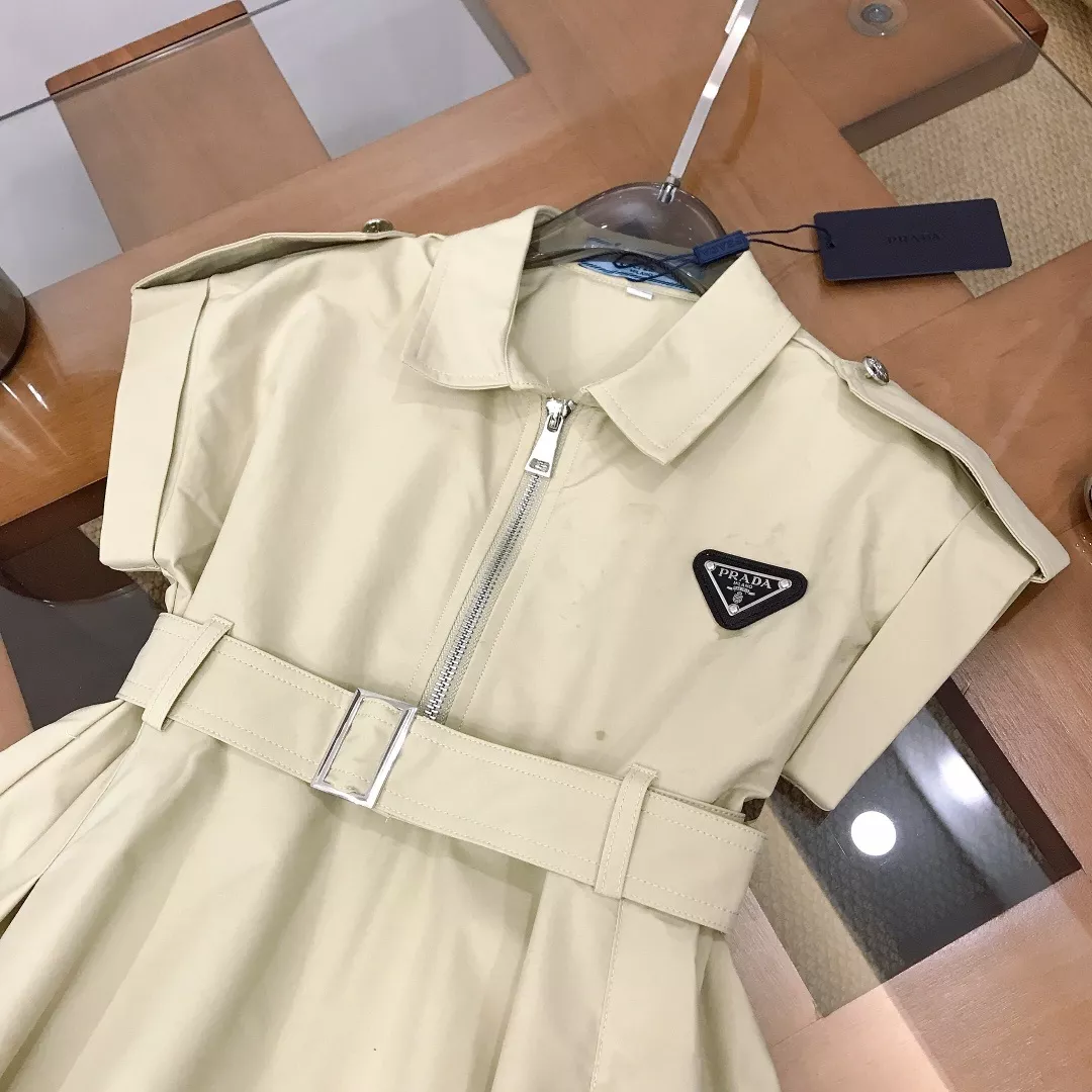 프라다 아동 카라 벨트 원피스 상세 이미지 3