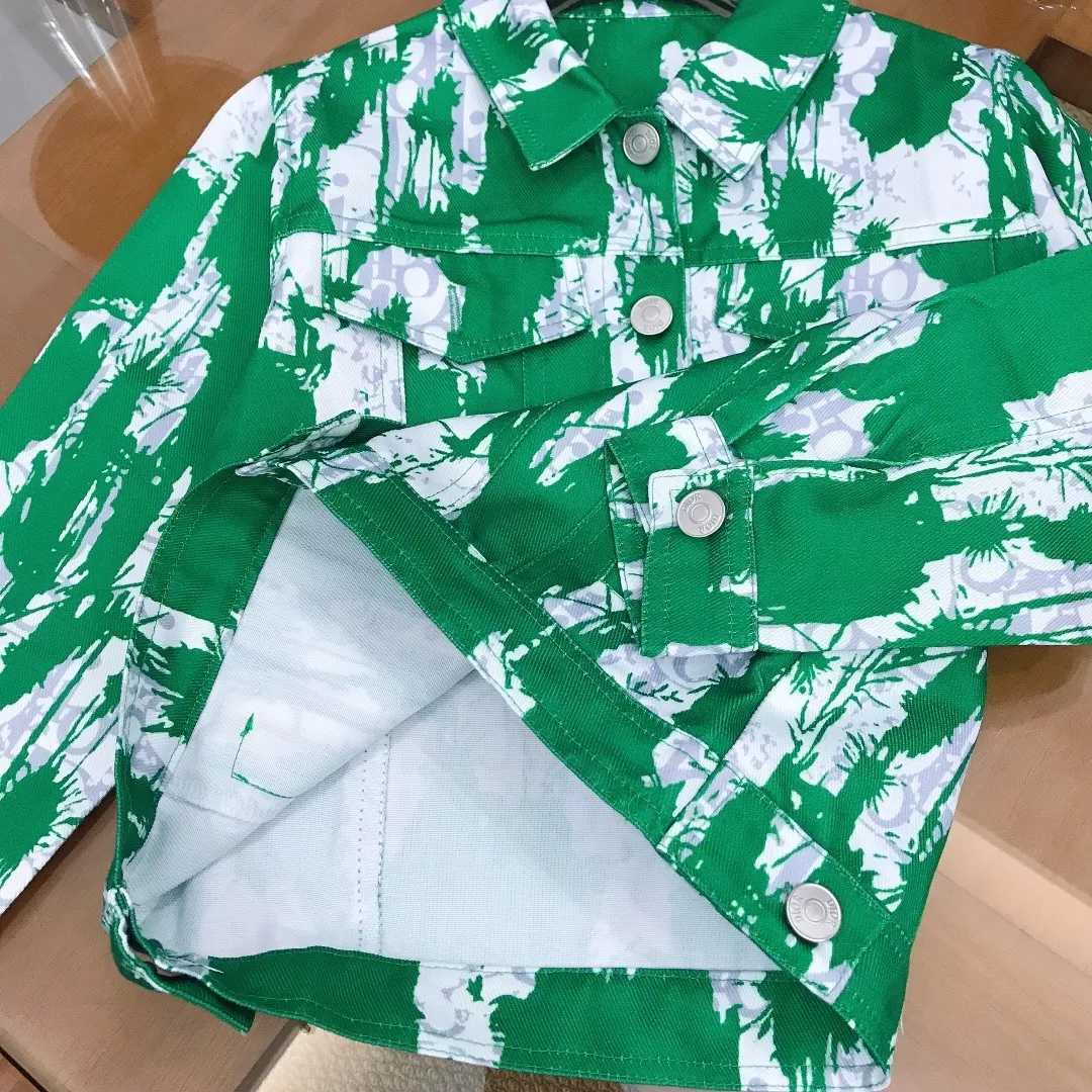 디올 아동 그린 프린트 데님 재킷 상세 이미지 6