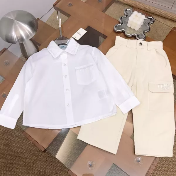 펜디 아동 카라 셔츠 팬츠 세트