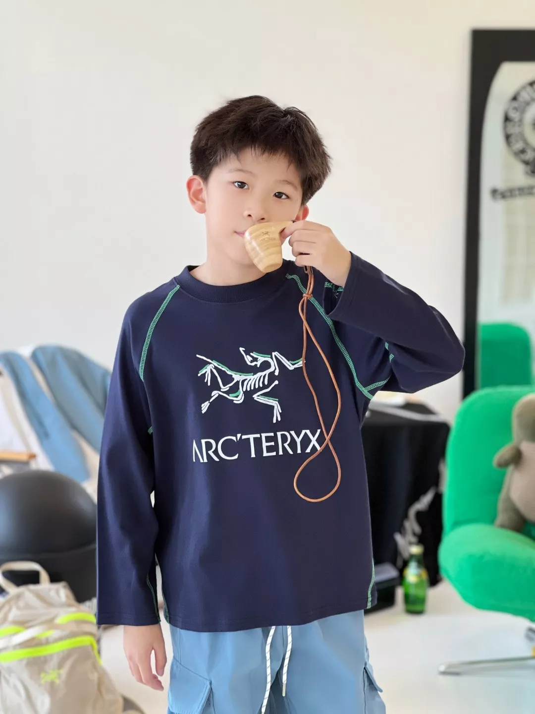 아크테릭스 아동 배색 스티치 프린팅 긴소매 티셔츠 상세 이미지 6