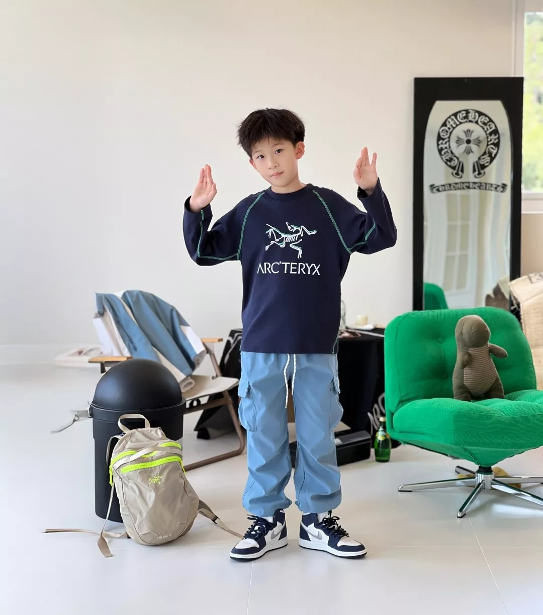 아크테릭스 아동 배색 스티치 프린팅 긴소매 티셔츠 상세 이미지 13
