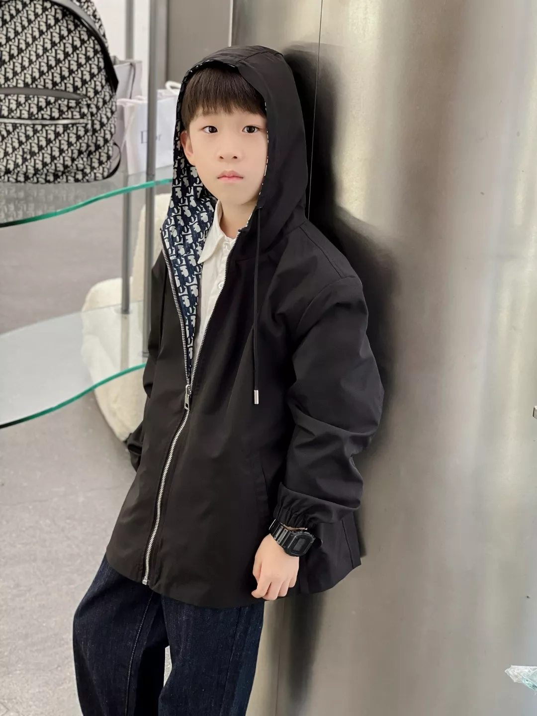 디올 양면 후드 바람막이 재킷 상세 이미지 11