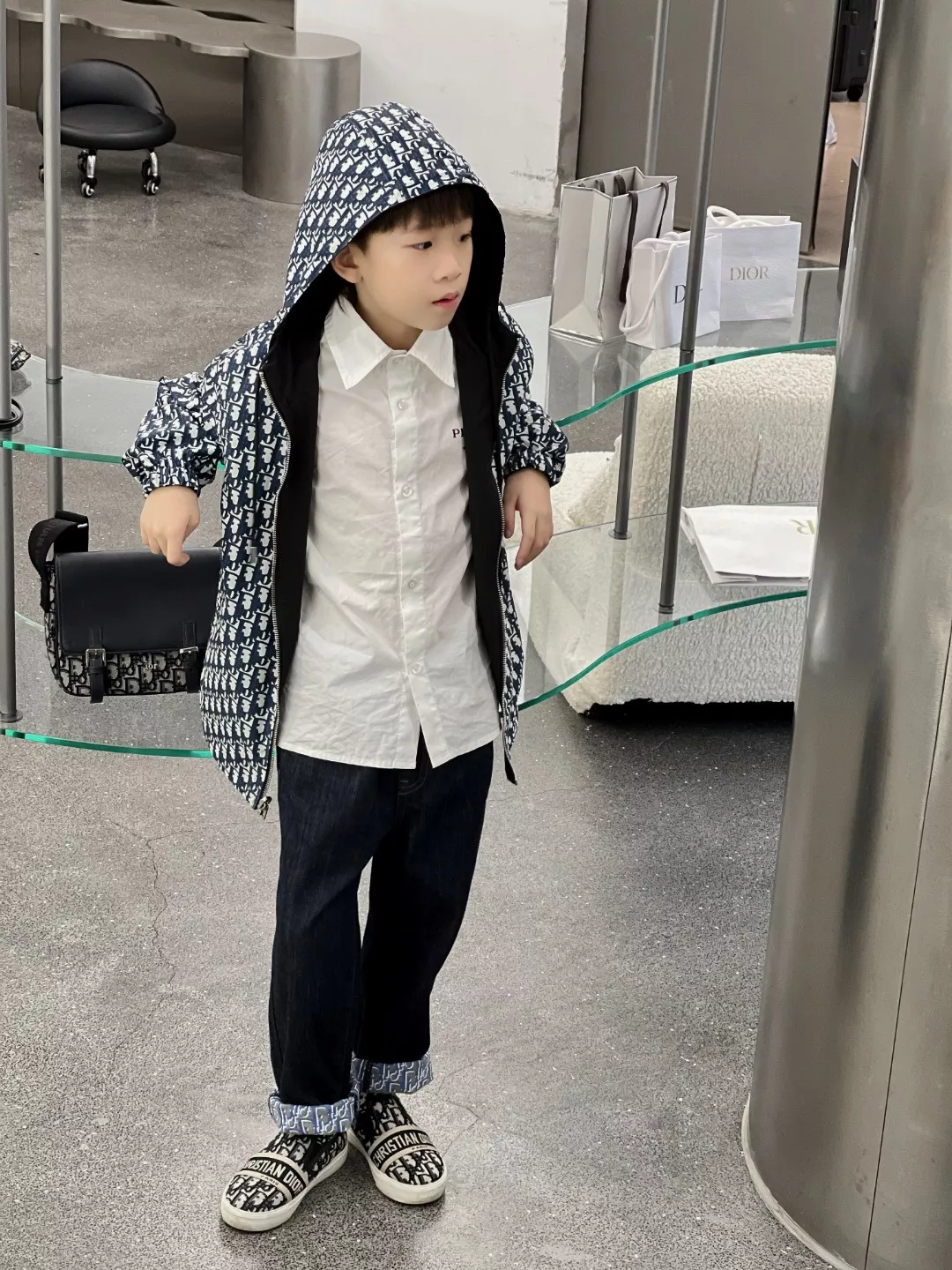 디올 양면 후드 바람막이 재킷 상세 이미지 17