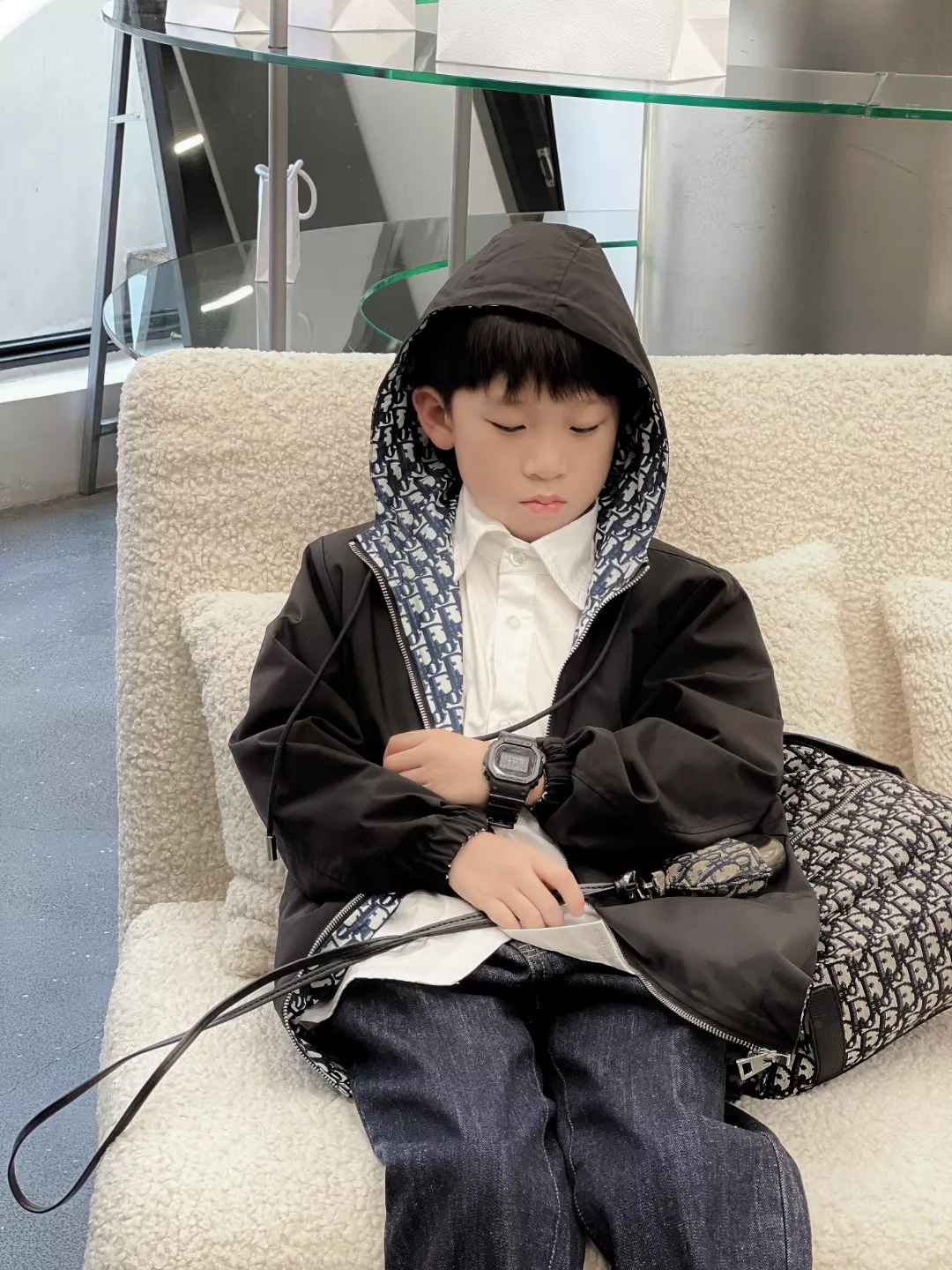 디올 양면 후드 바람막이 재킷 상세 이미지 1