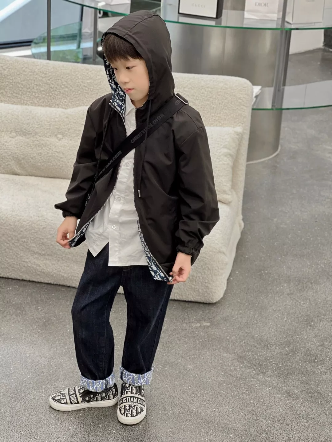 디올 양면 후드 바람막이 재킷 상세 이미지 13