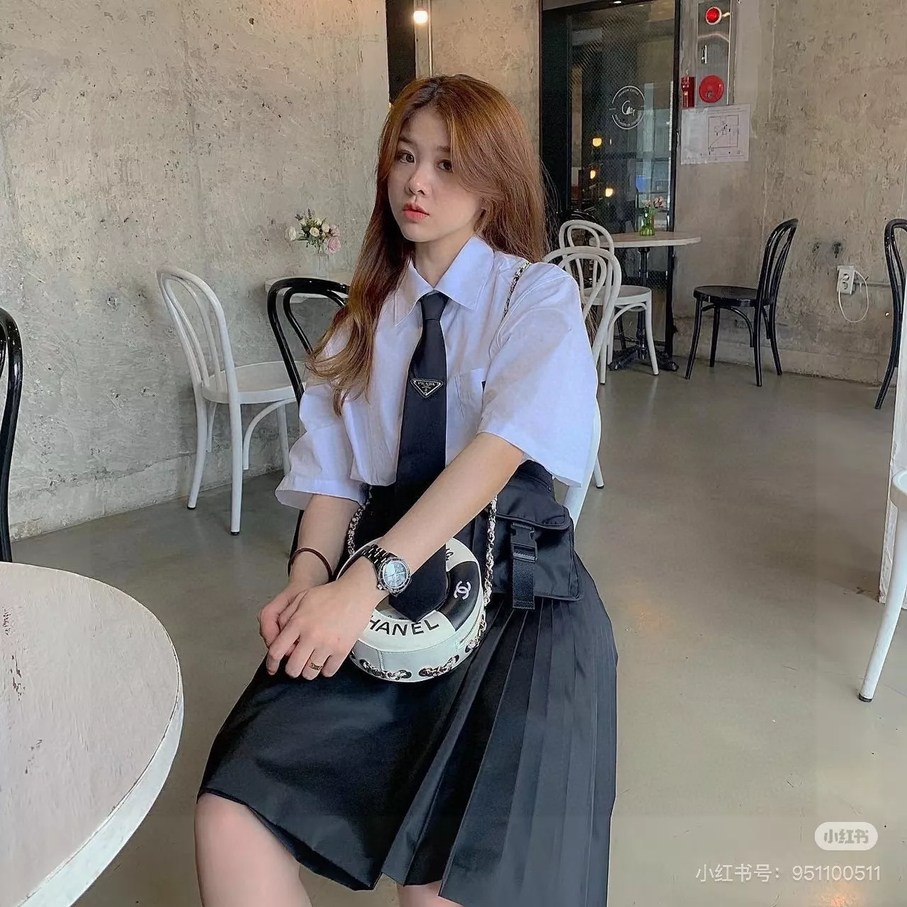 프라다 로고 자카드 넥타이 상세 이미지 11