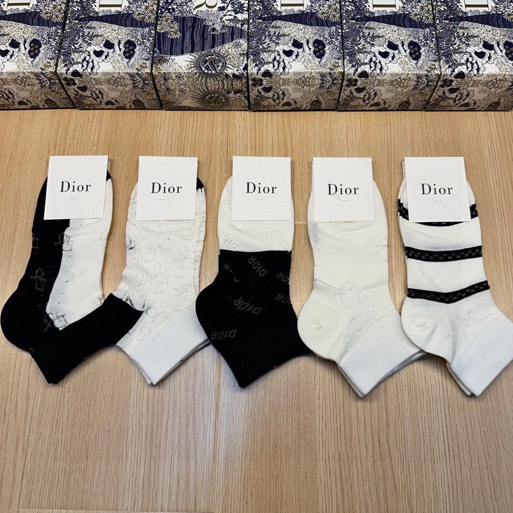 디올 여성 로고 발목 양말 세트