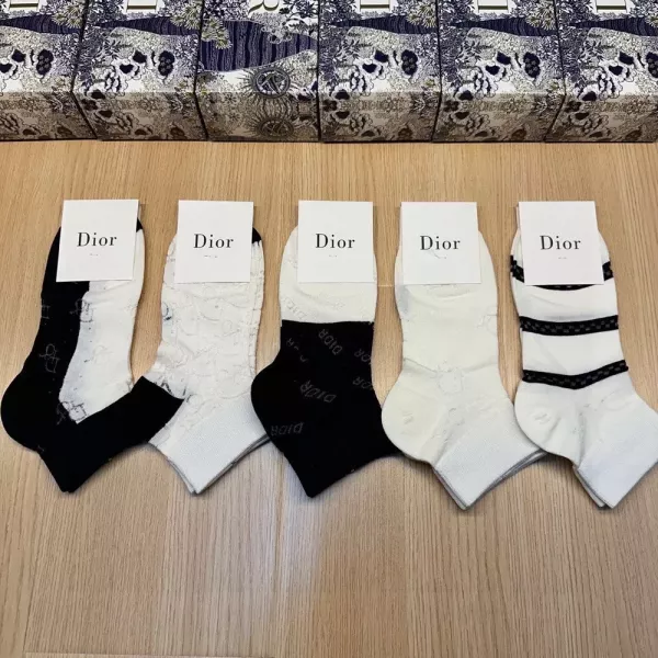 디올 여성 로고 발목 양말 세트