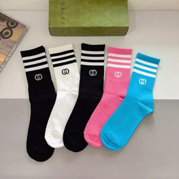 구찌 더블지 코튼 롱삭스