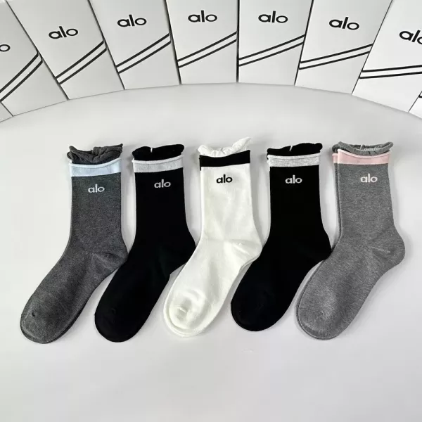 알로 로고 포인트 중장목 양말 세트