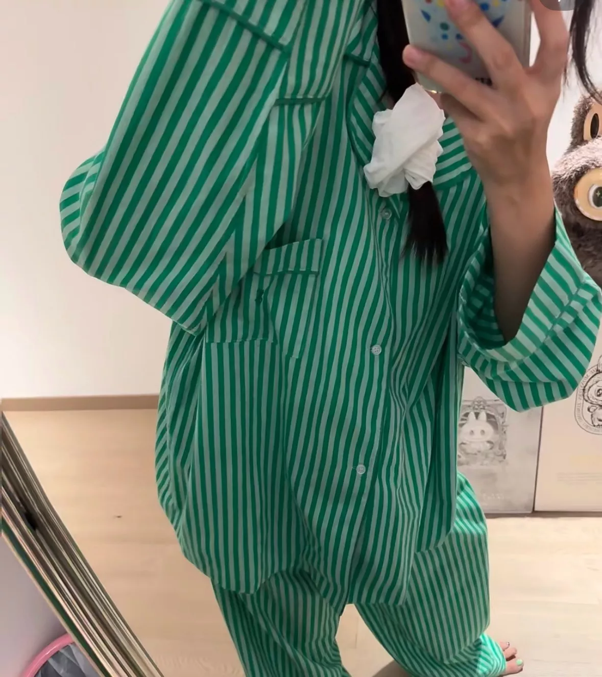랄프로렌 빈티지 그린 체크 홈웨어 세트 상세 이미지 47
