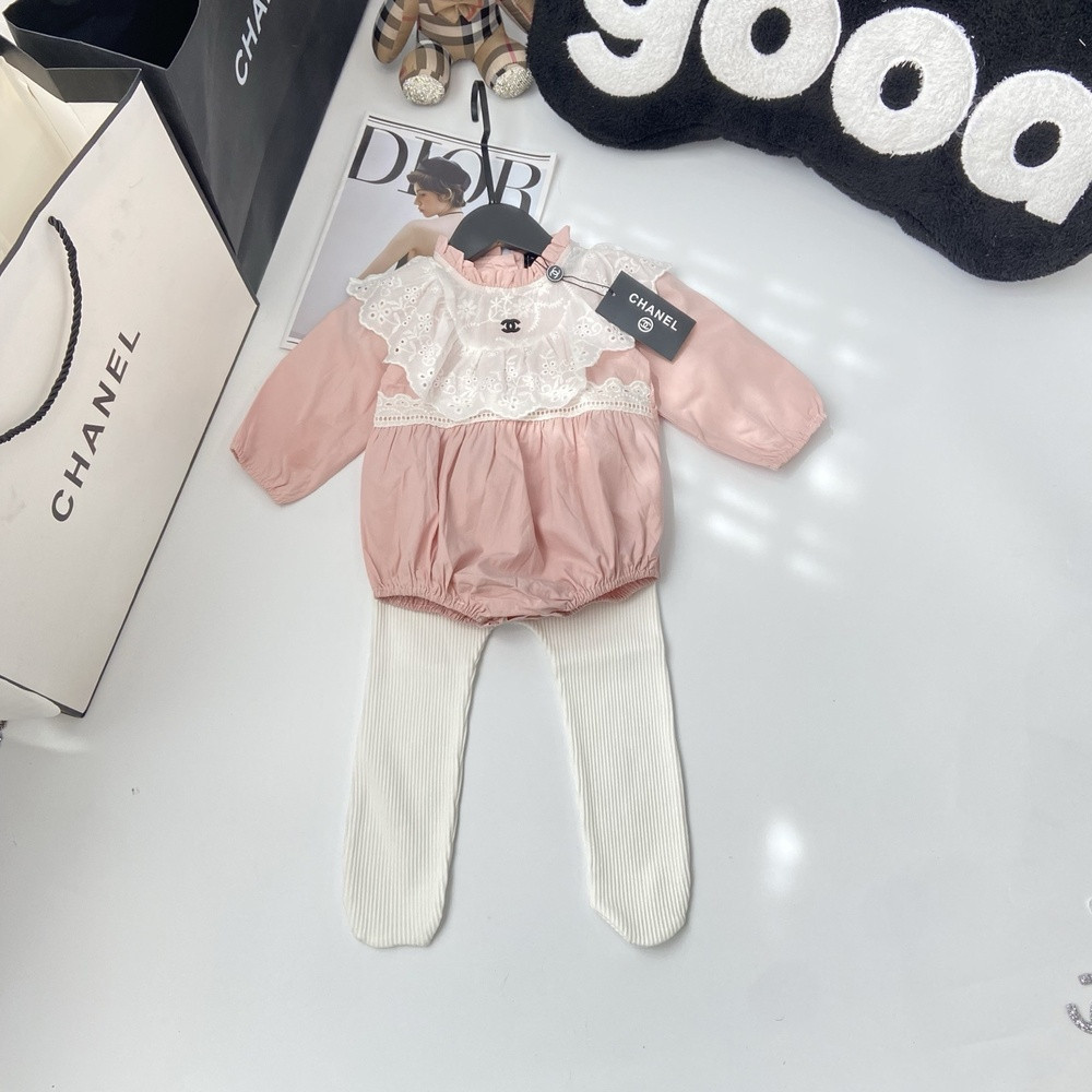 샤넬 유아 코튼 점프수트 레깅스 세트