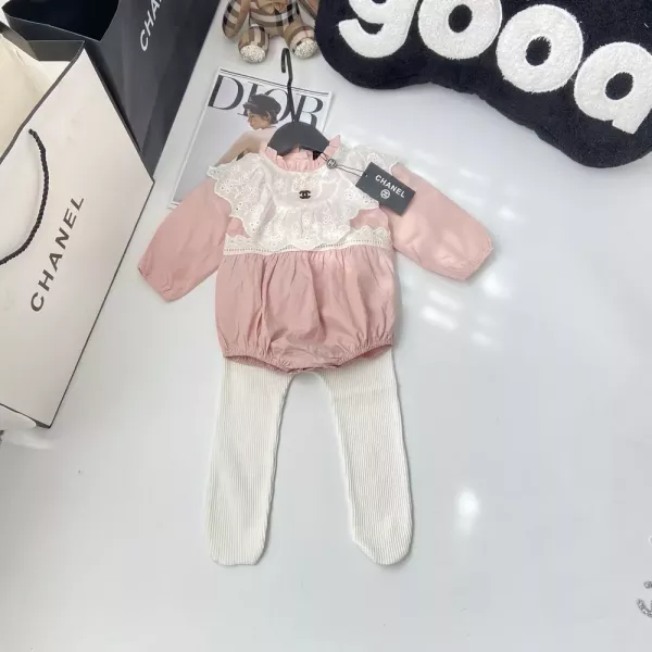 샤넬 유아 코튼 점프수트 레깅스 세트