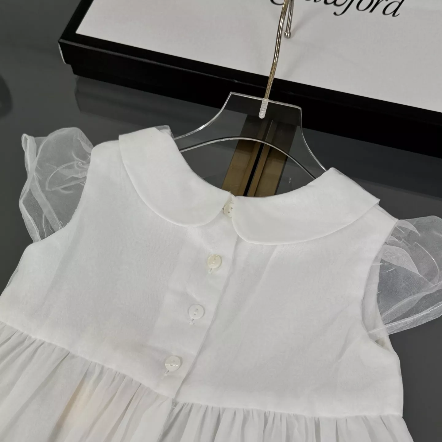 펜디 레이스 프릴 카라 자수 원피스 상세 이미지 8