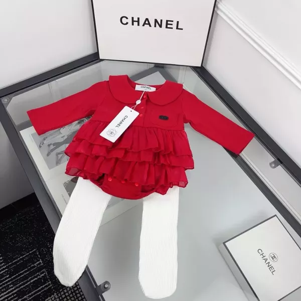 샤넬 유아 봄가을 카라 프릴 세트