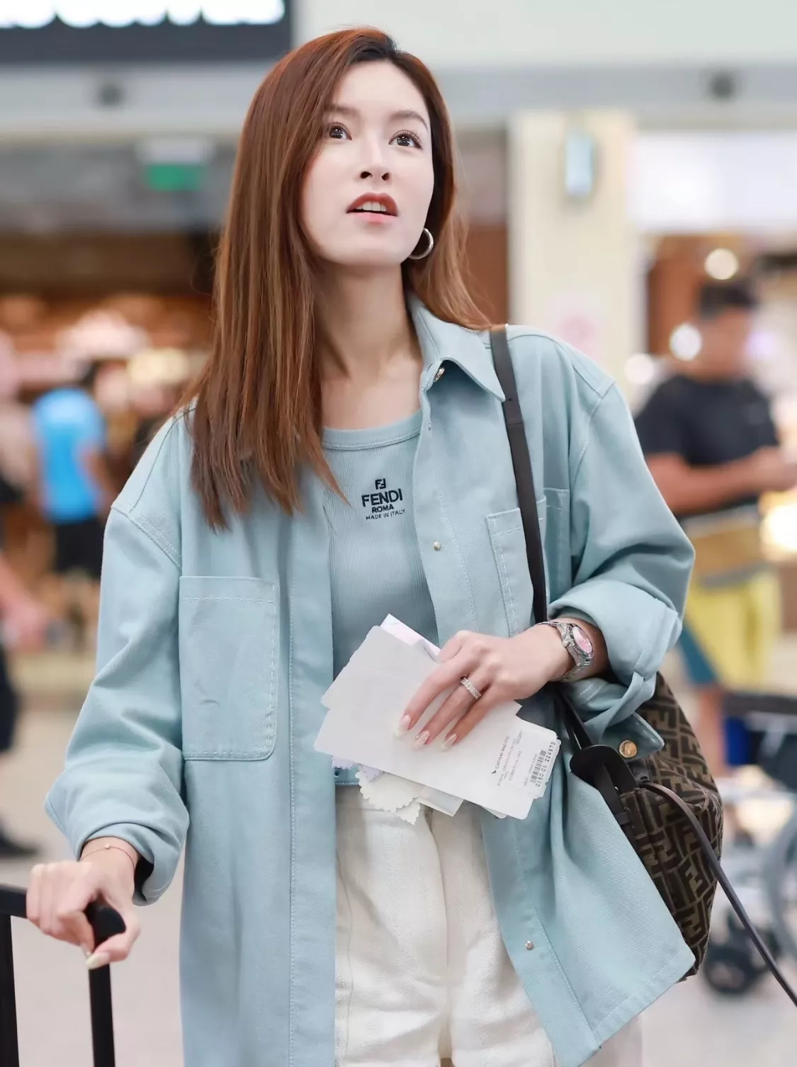 펜디 빈티지 자카드 패턴 숄더백 상세 이미지 9