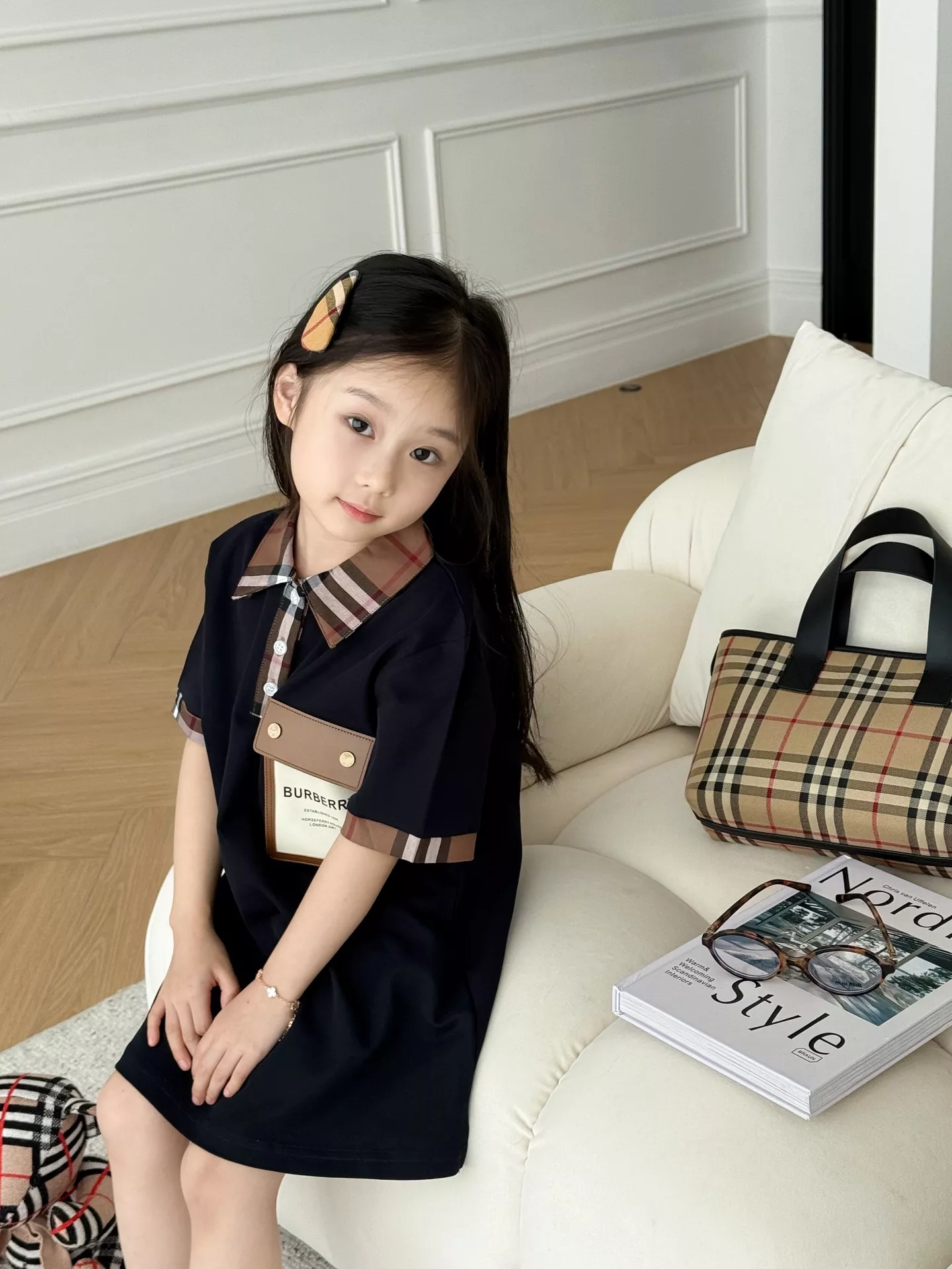 버버리 체크 카라 포켓 반소매 원피스 상세 이미지 10