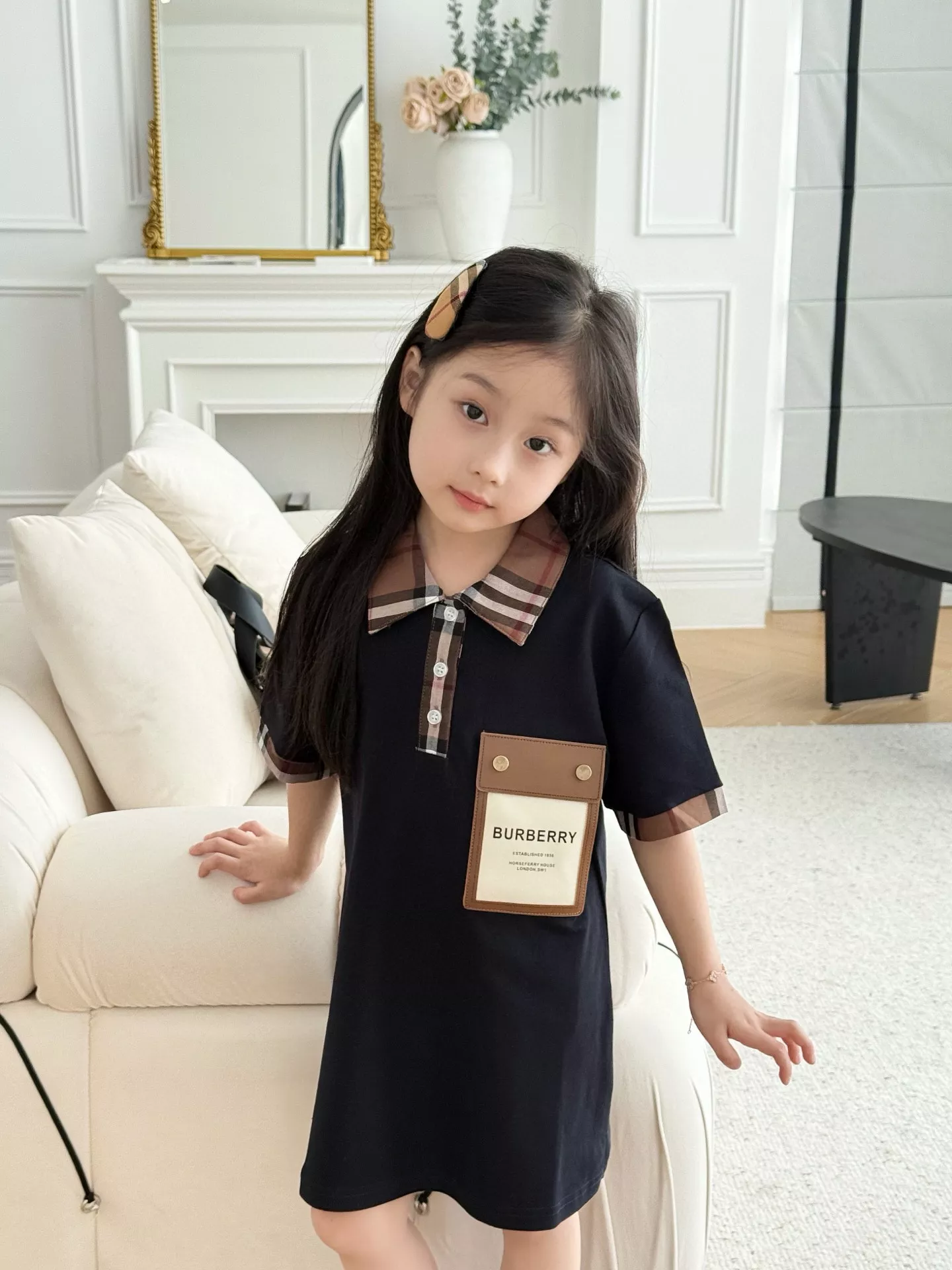 버버리 체크 카라 포켓 반소매 원피스 상세 이미지 18