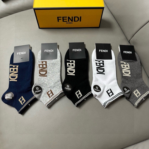 펜디 FF 로고 남성 덧신 양말