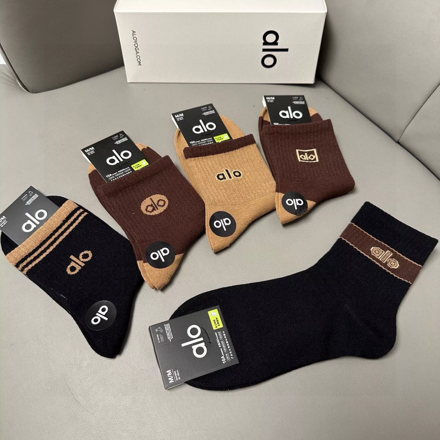 알로 자카드 로고 코튼 양말 상세 이미지 7