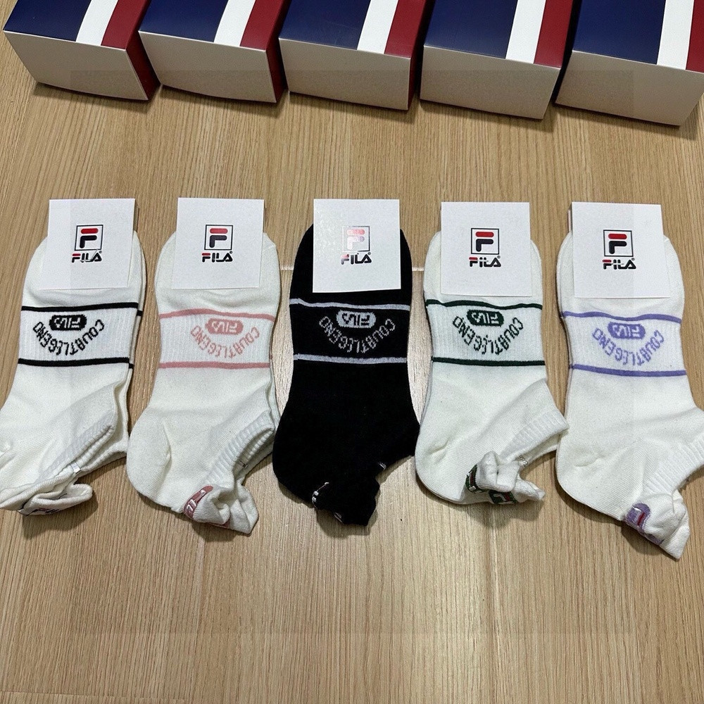 휠라 클래식 로고 자카드 양말