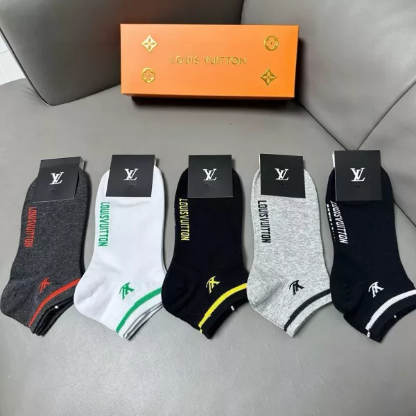 루이비통 클래식 로고 코튼 양말 세트