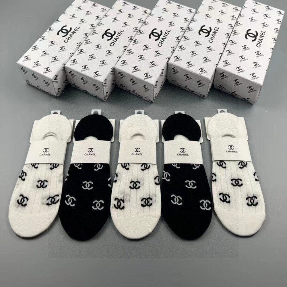 샤넬 여성 로고 덧신 양말 세트