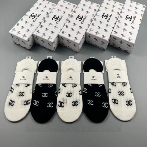 샤넬 여성 로고 덧신 양말 세트