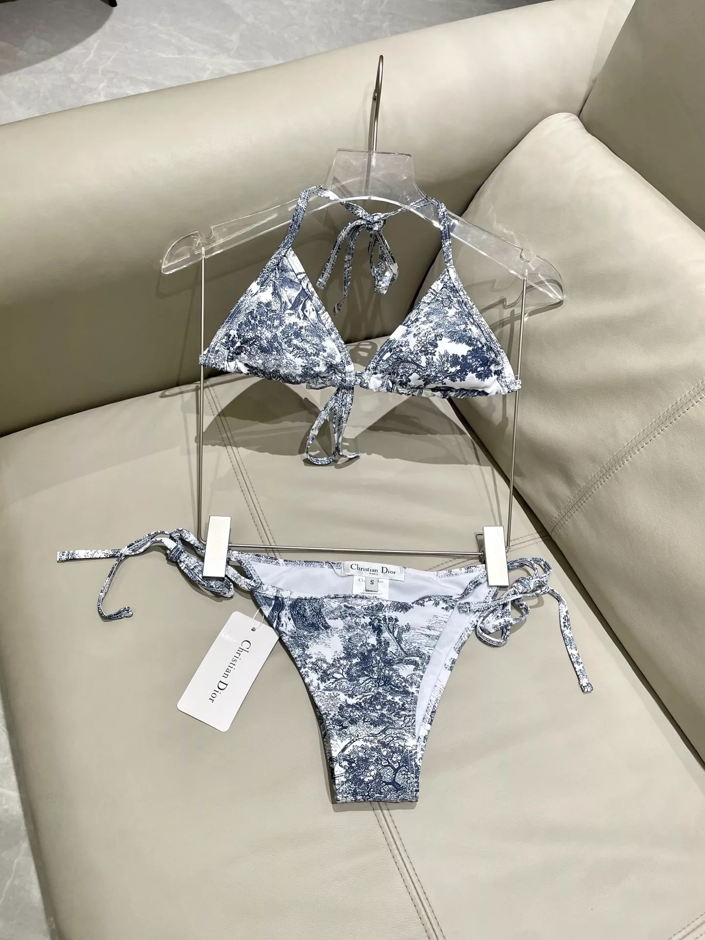 디올 플라워 패턴 비키니 스카프 세트 상세 이미지 8