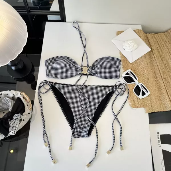 셀린느 로고 포인트 분리형 수영복