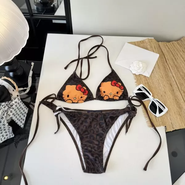 루이비통 레오파드 패턴 분리형 비키니 수영복