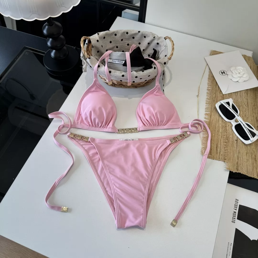 셀린느 로고 포인트 분리형 비키니 수영복 상세 이미지 5